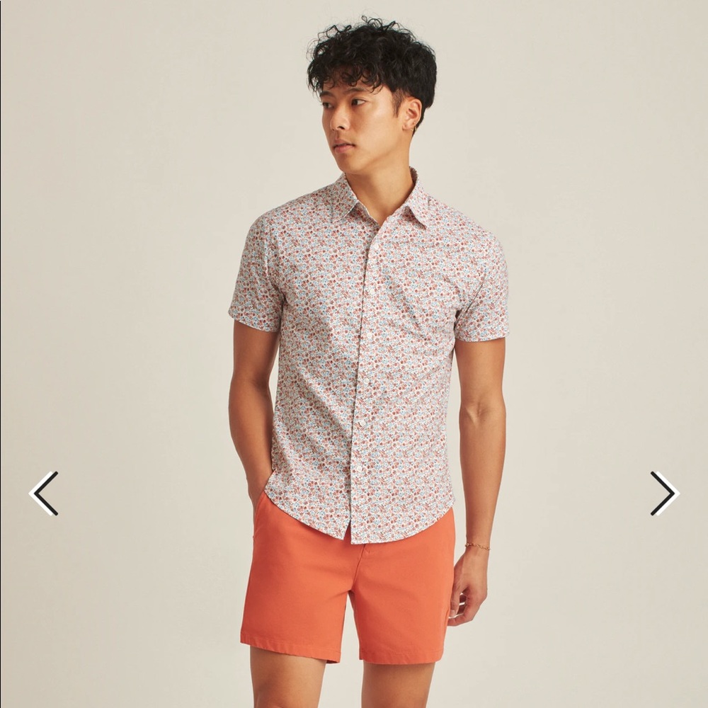 NWOT Bonobos flora short sleeve button down